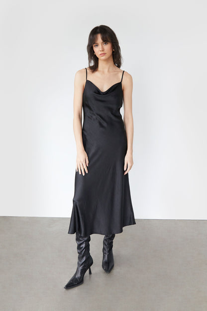 COWL NECK SLIP DRESS