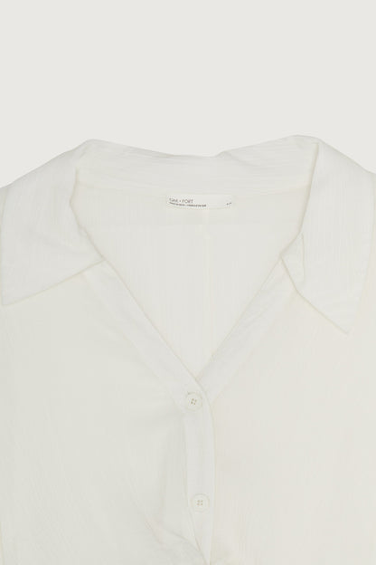 KNOT FRONT SHIRT DRESS