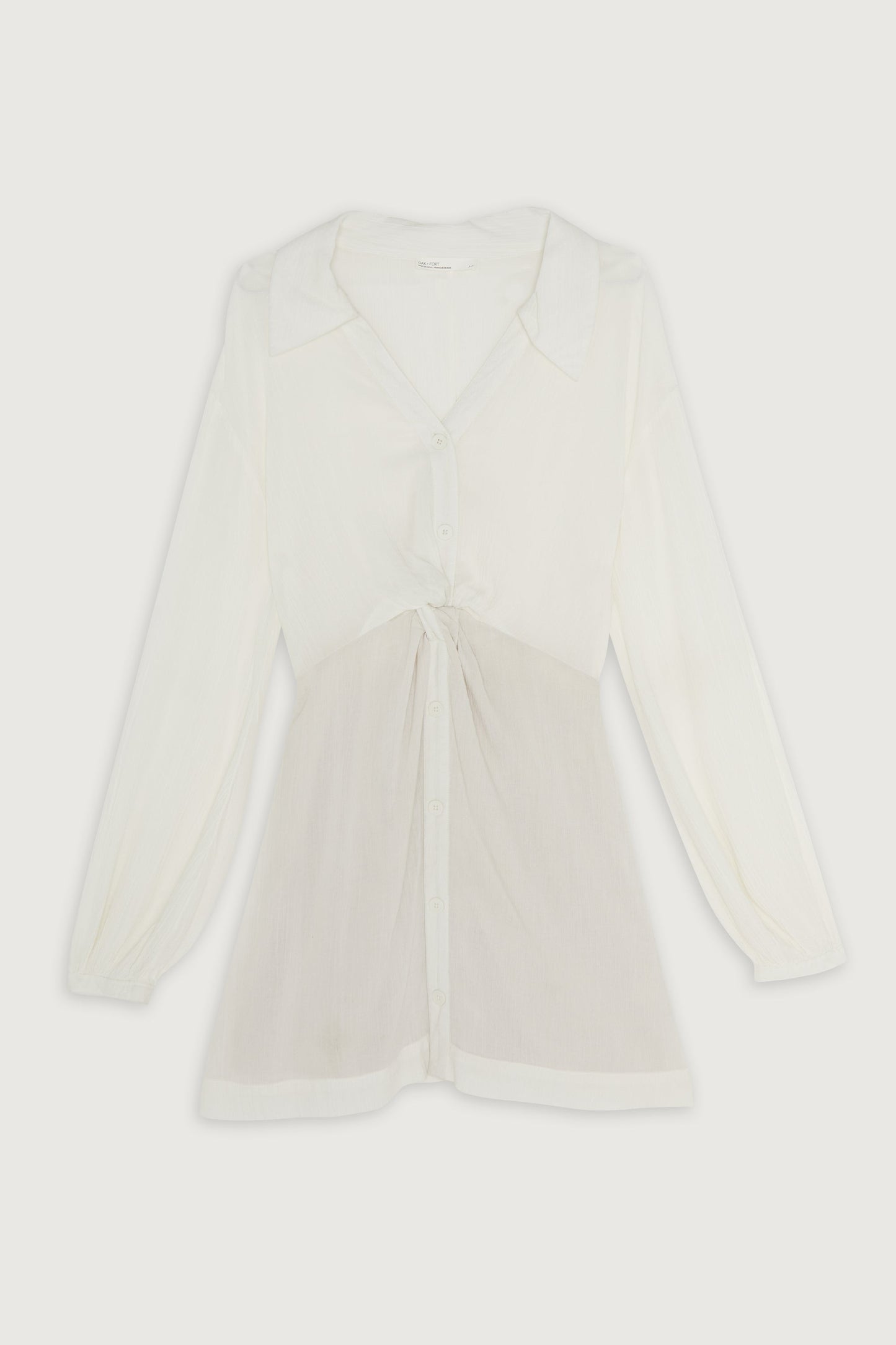 KNOT FRONT SHIRT DRESS