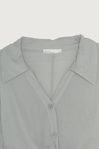 KNOT FRONT SHIRT DRESS