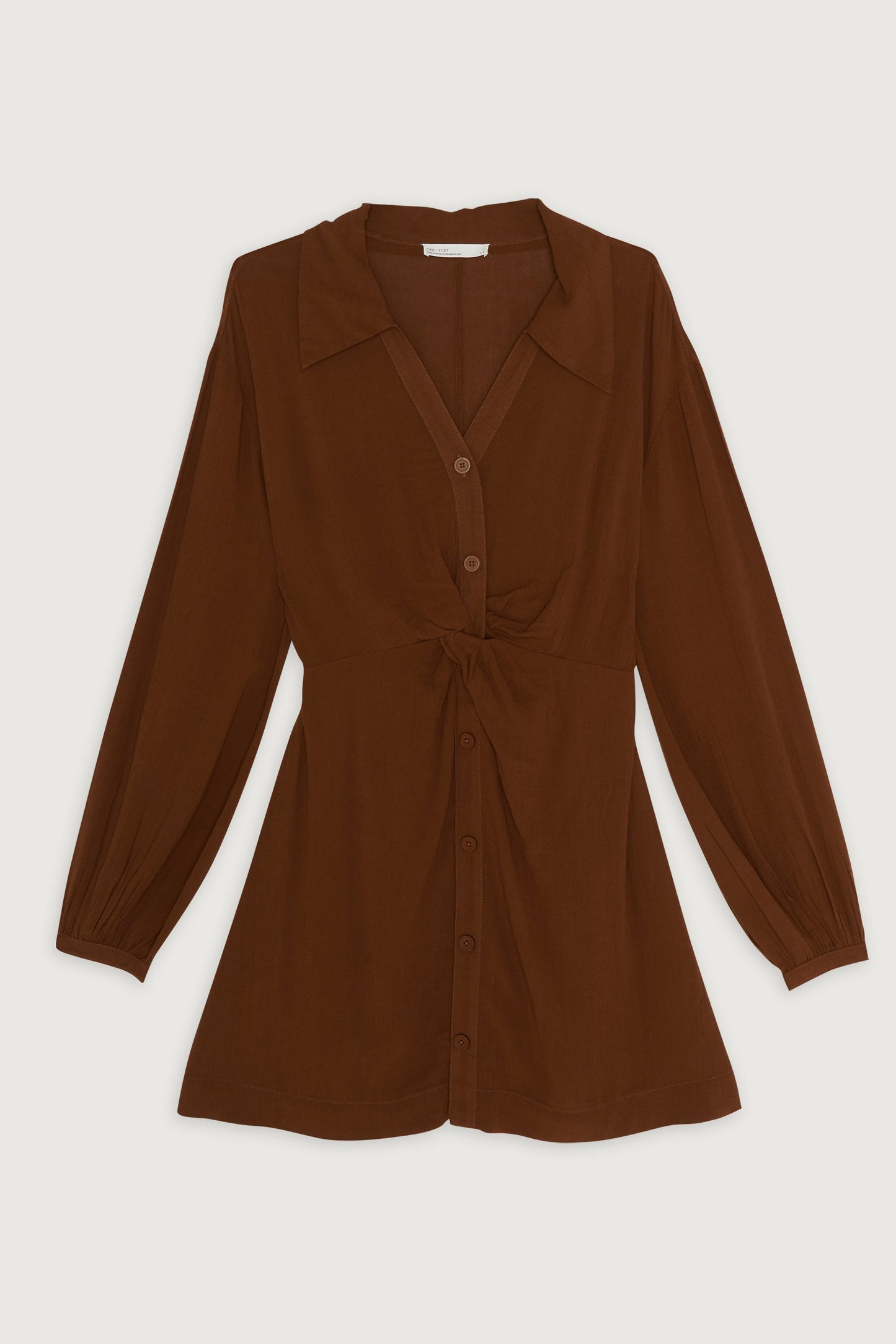 KNOT FRONT SHIRT DRESS