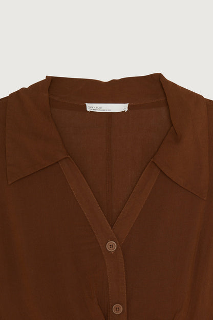 KNOT FRONT SHIRT DRESS
