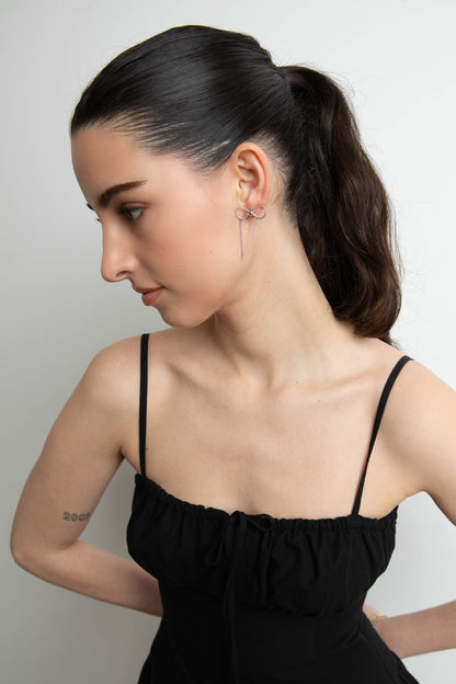 CHAIN BOW EARRING