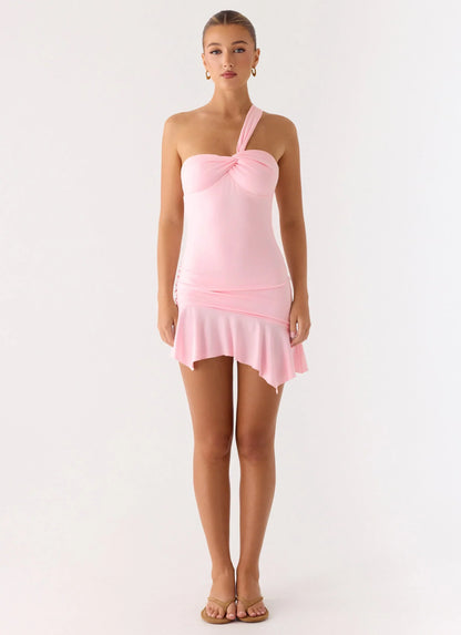 Not Your Fan Cut Out Mini Dress - Pink