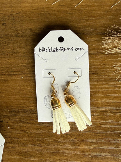 White Pom dangle