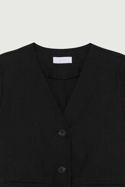 CROPPED COLLARLESS BLAZER