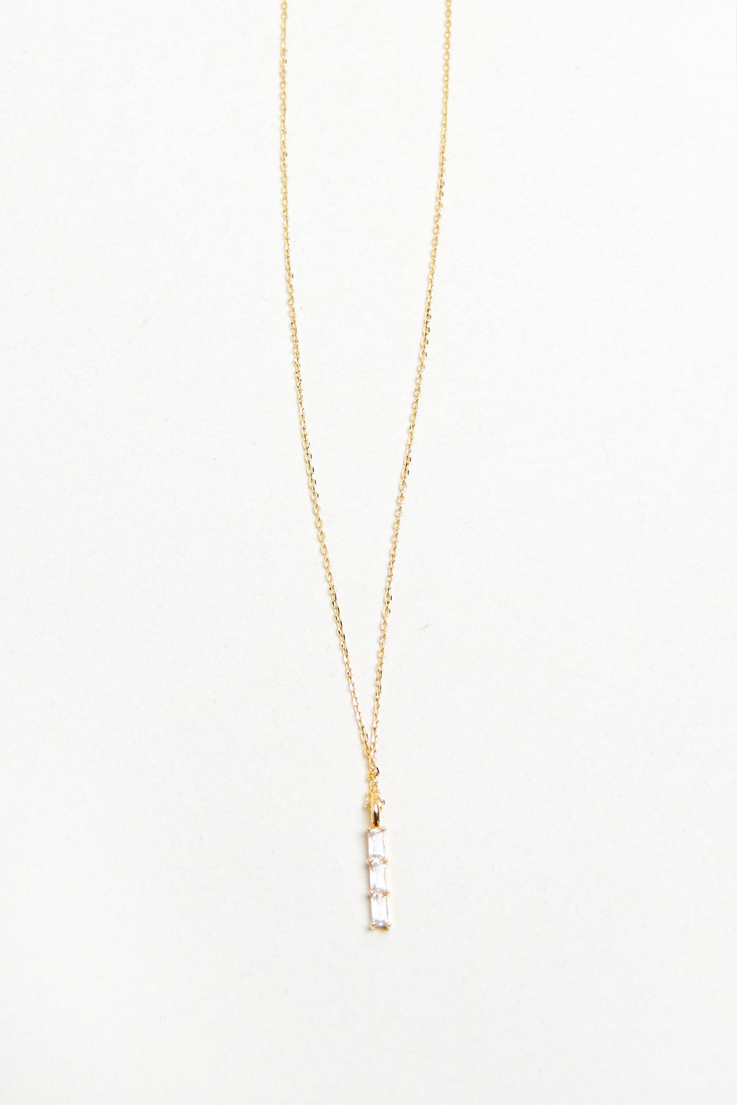 NECKLACE WITH STONED BAR PENDANT