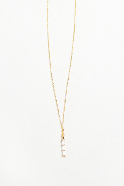 NECKLACE WITH STONED BAR PENDANT