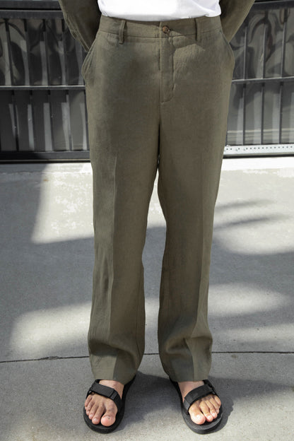 100% LINEN STRAIGHT LEG PANT