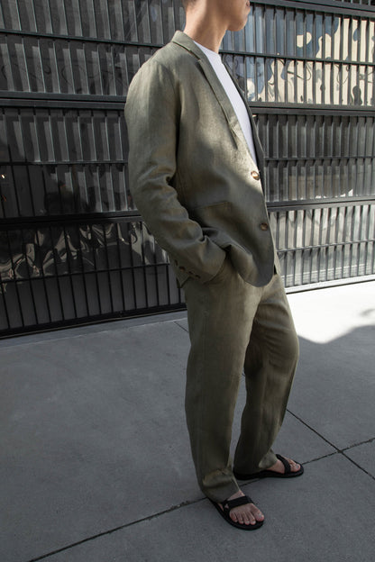 100% LINEN STRAIGHT LEG PANT