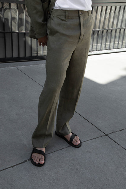 100% LINEN STRAIGHT LEG PANT
