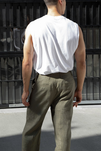 100% LINEN STRAIGHT LEG PANT