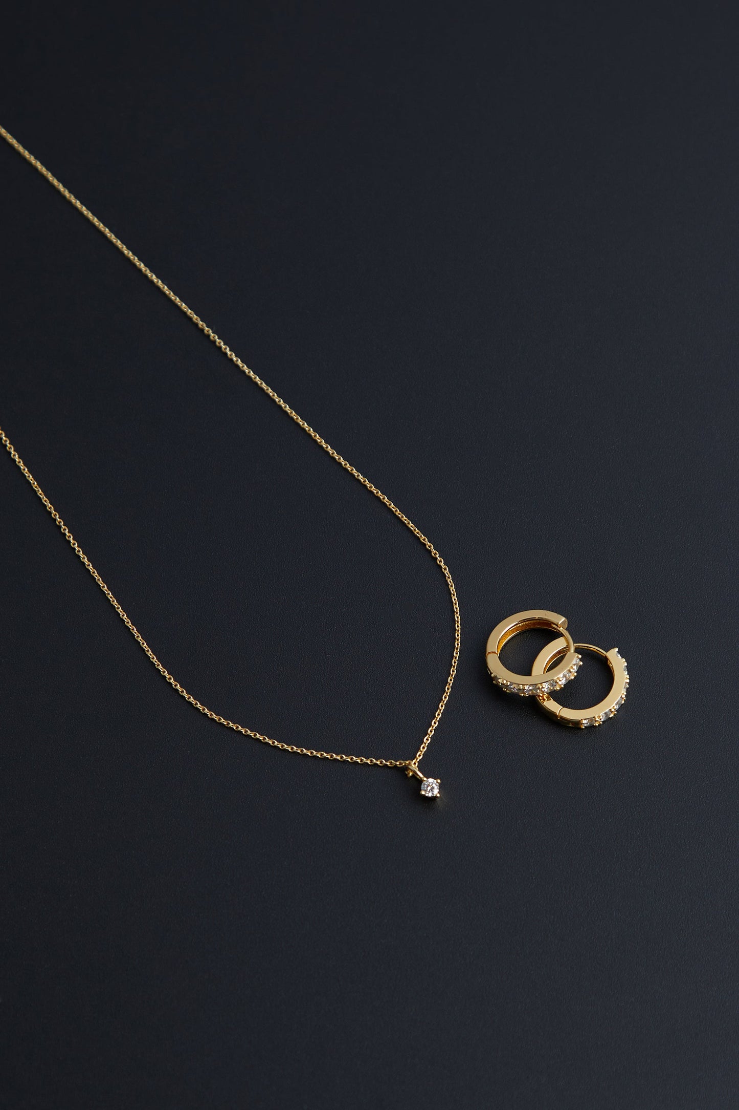 925 SILVER - 16K GOLD EARRING AND NECKLACE GIFT SET