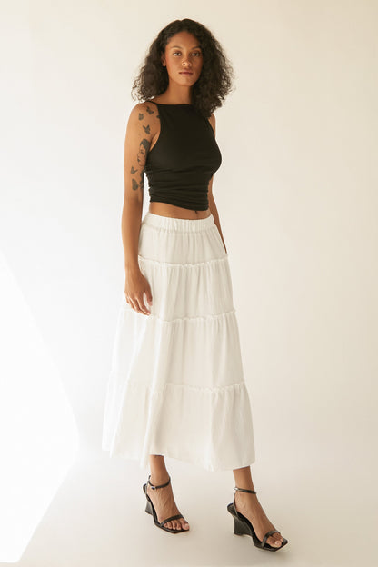 FOUR TIERED MAXI SKIRT