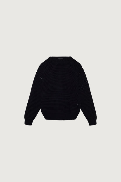 CREWNECK OPEN KNIT SWEATER