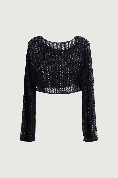 CROPPED CROCHET SWEATER