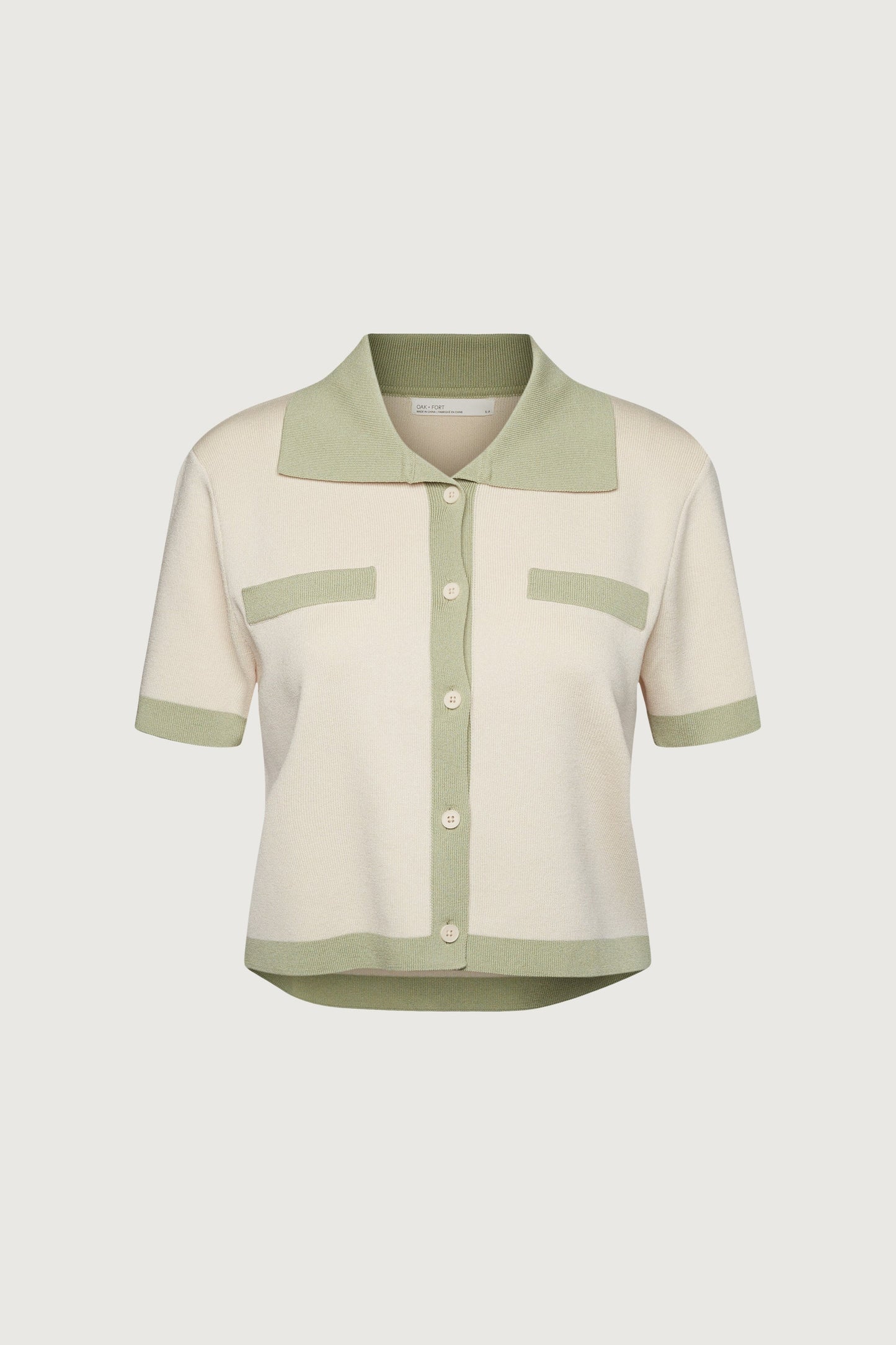 CONTRAST TRIM POLO SWEATER