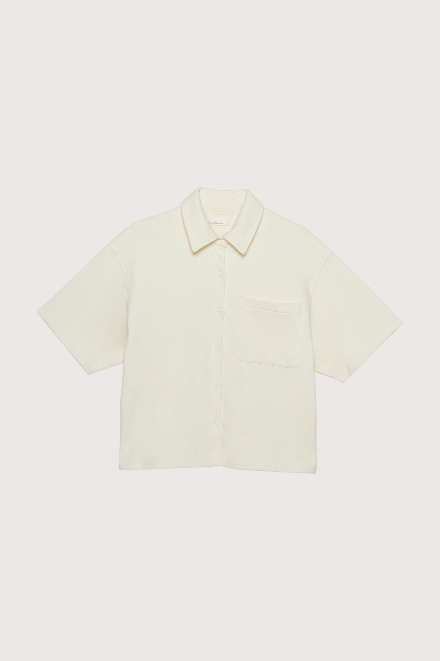 OVERSIZED TERRY BUTTON UP SHIRT