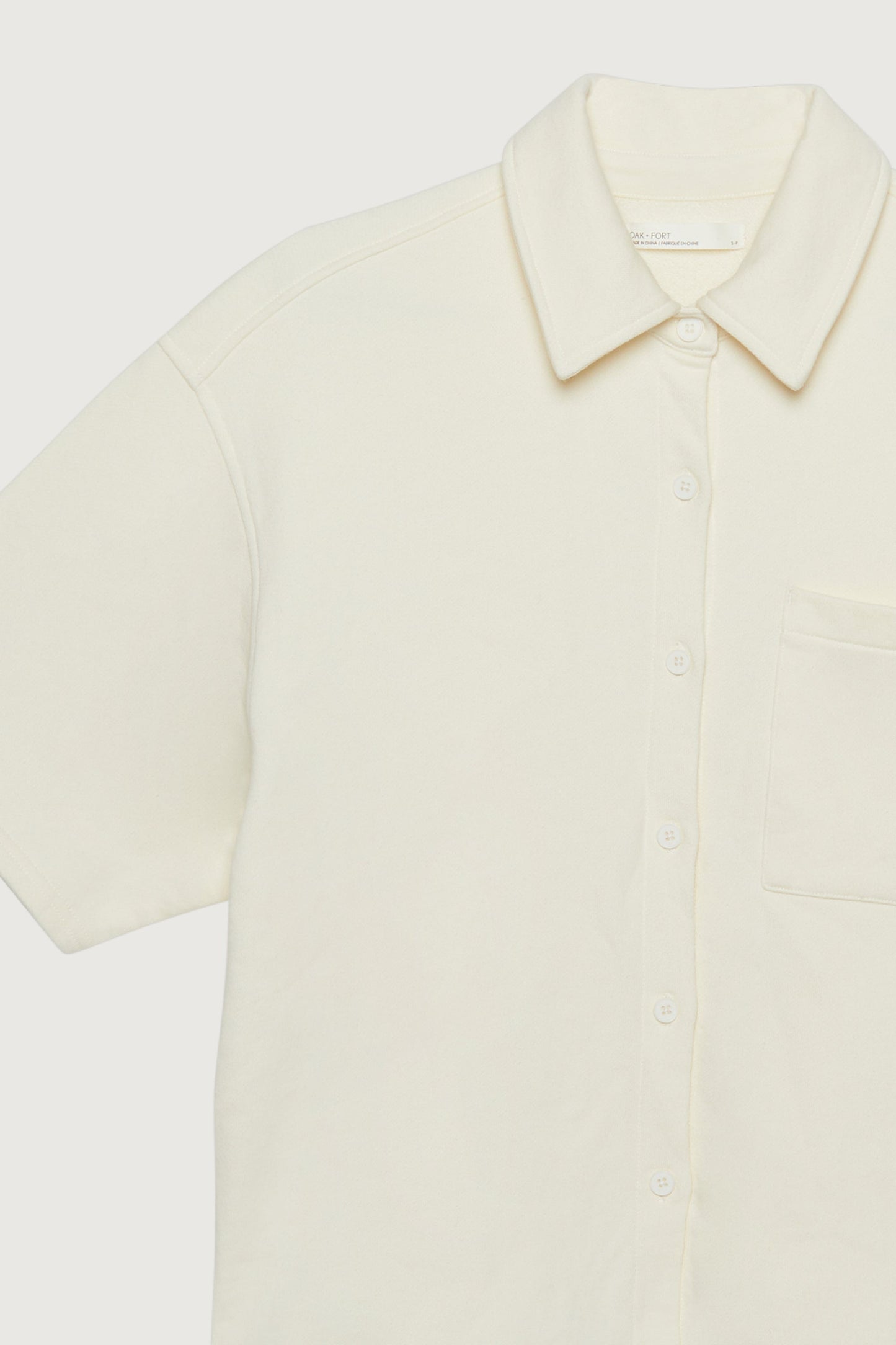 OVERSIZED TERRY BUTTON UP SHIRT
