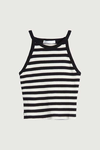 CONTRAST TRIM CROPPED TOP