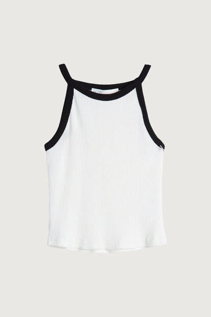 CONTRAST TRIM CROPPED TOP