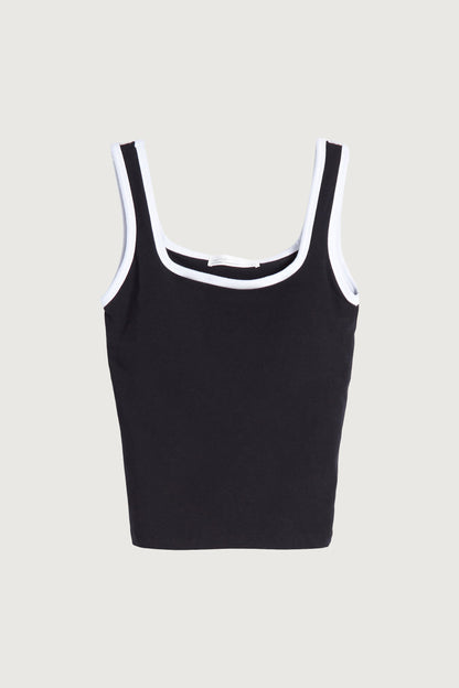 CONTRAST TRIM CROPPED TANK