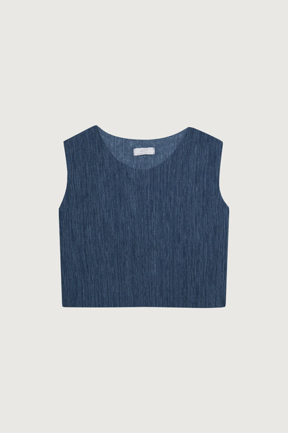 PLEATED CROPPED TANK