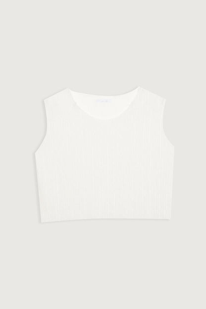 PLEATED CROPPED TANK