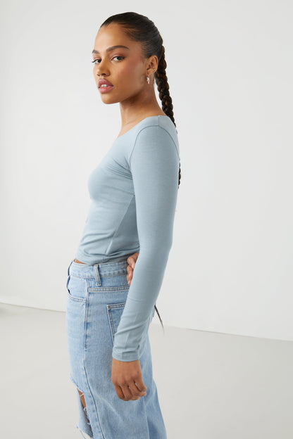 CROPPED LONG SLEEVE TOP