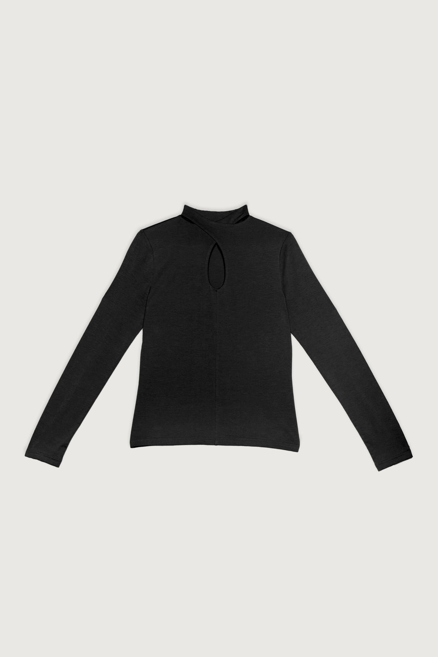 MOCKNECK TOP WITH FRONT CUTOUT