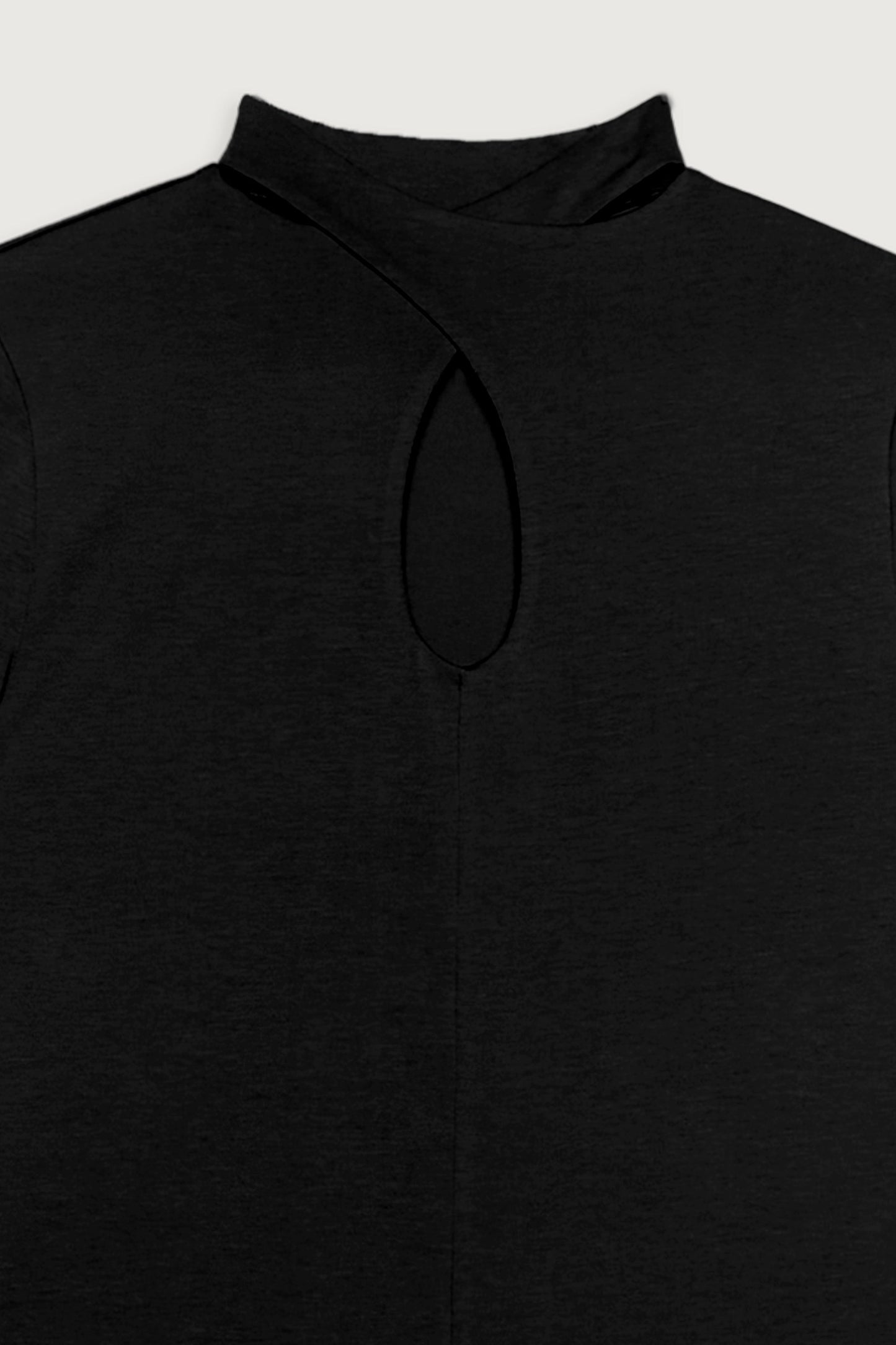 MOCKNECK TOP WITH FRONT CUTOUT
