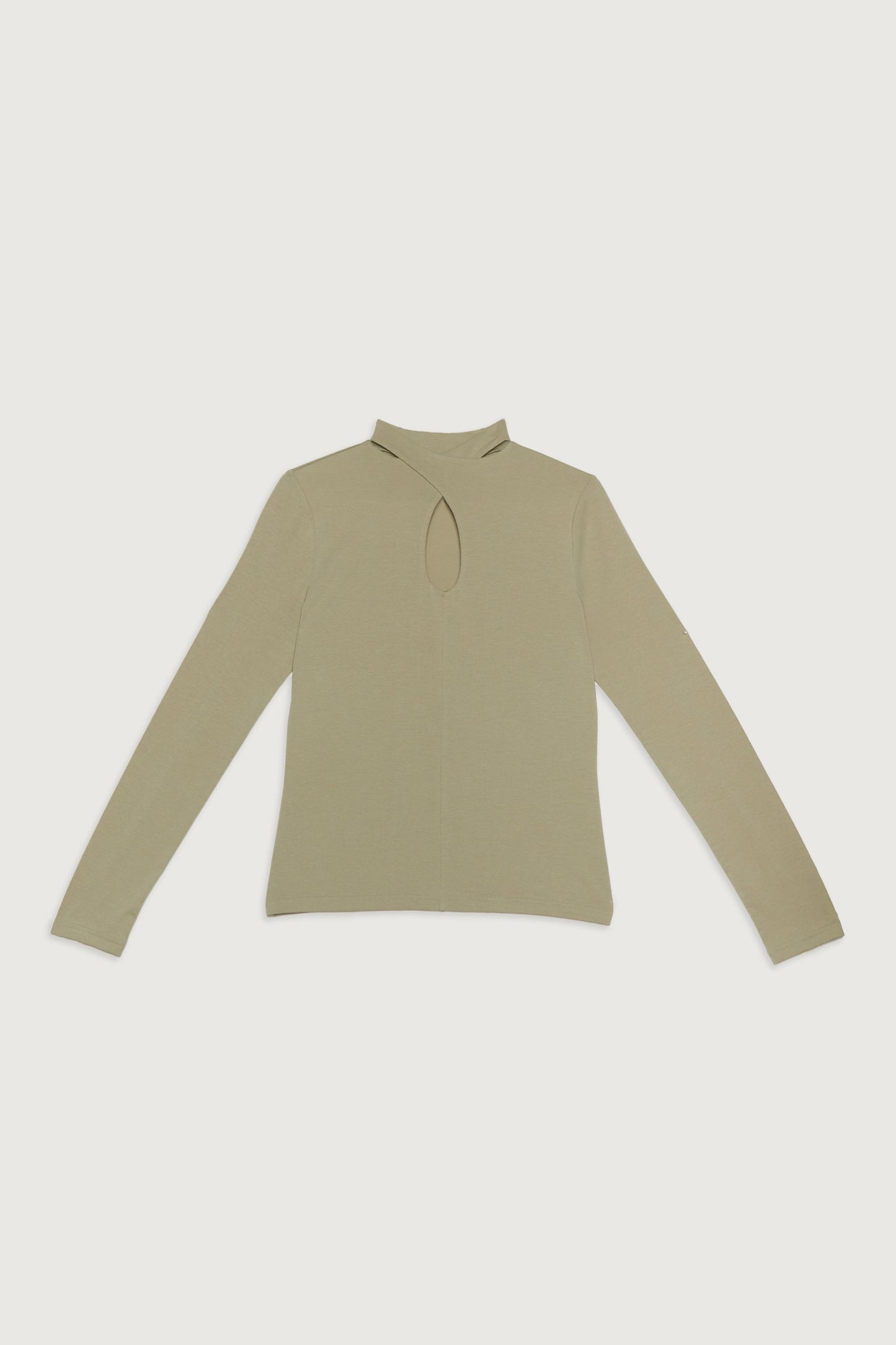MOCKNECK TOP WITH FRONT CUTOUT