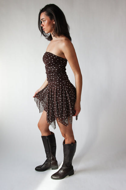 Tube Top Hanky Hem Mini Dress