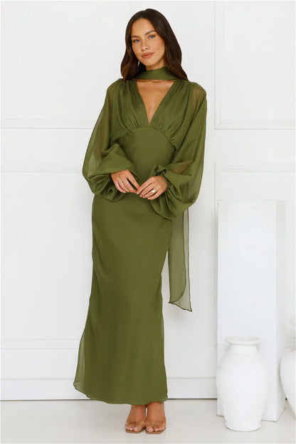 Once A Stylist Maxi Dress Khaki