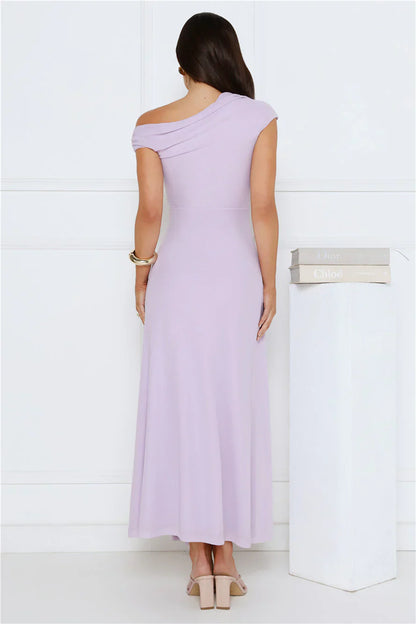 Own Your Moment One Shoulder Maxi Dress Purple