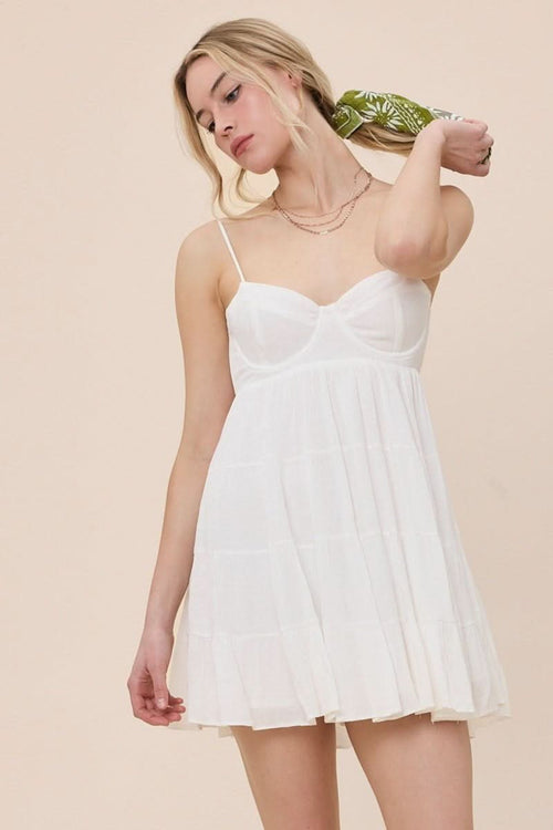 Allie White Babydoll Mini Dress