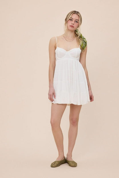 Allie White Babydoll Mini Dress