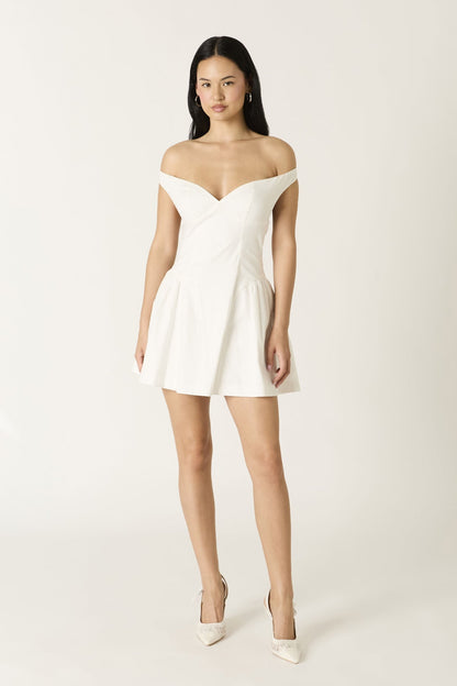Althea White Off-Shoulder Mini Dress
