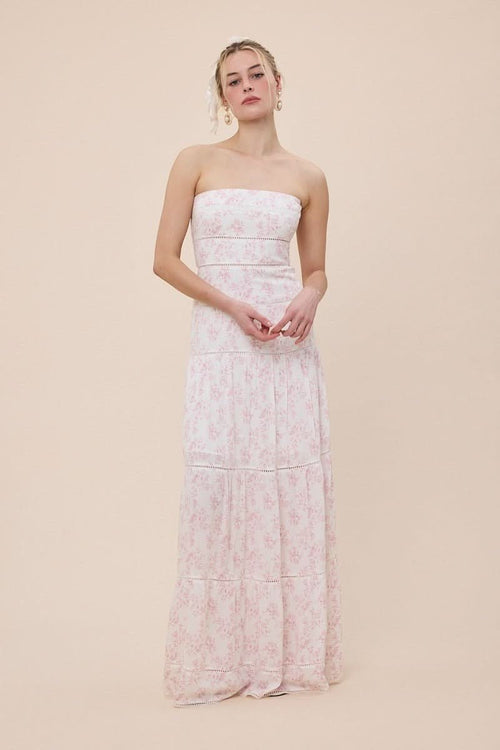 Amalfi Light Pink Floral Maxi Dress