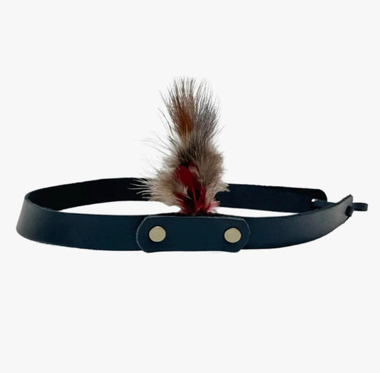 American Hat Makers LT Black Leather w/Feather Hat Band AHMLTBB-Painted Cowgirl Western Store