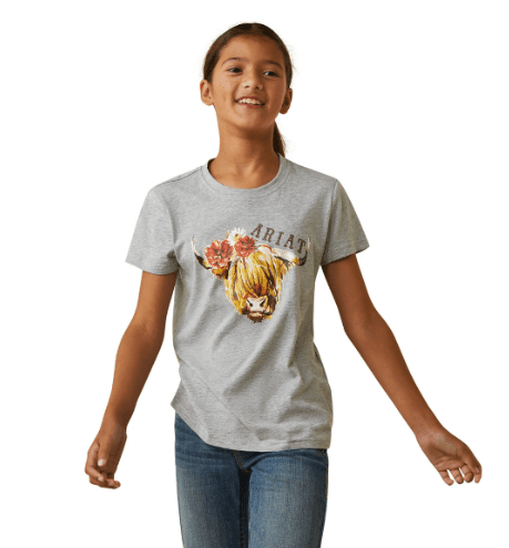 Ariat Girl's Highlander Rose Grey Tee 10043818