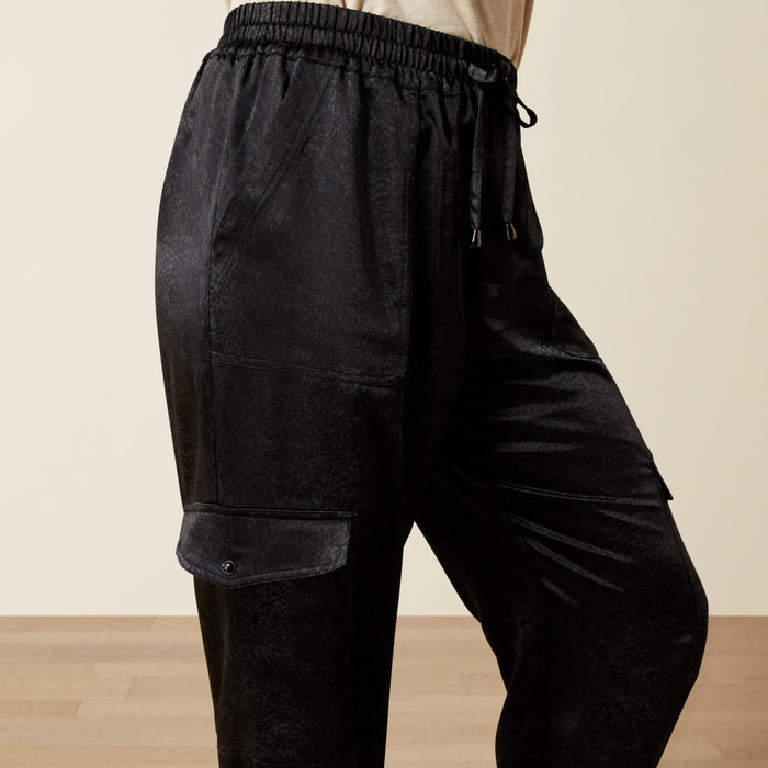 Ariat Women's Black Print Silky Jogger Cargo Pants 10065975