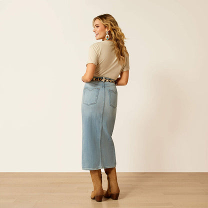 Ariat Women's Spain Clair Denim Midi Skirt 10051881-Painted Cowgirl Western Store