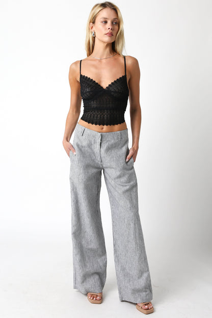Ashtin Black Sheer Lace Crop Top