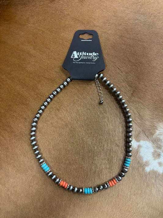 Attitude by Montana Silversmiths 16" Badland Beaded Necklace ANC6246