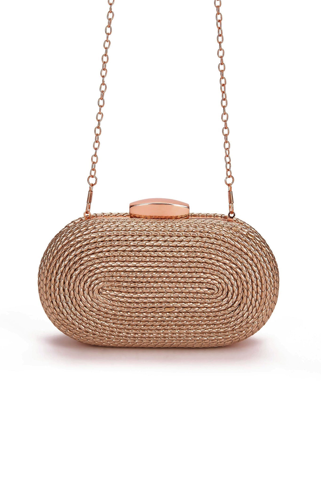 Aurora Gleam Clutch Bag - Rose Gold