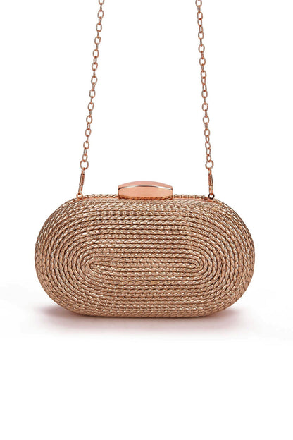 Aurora Gleam Clutch Bag - Rose Gold