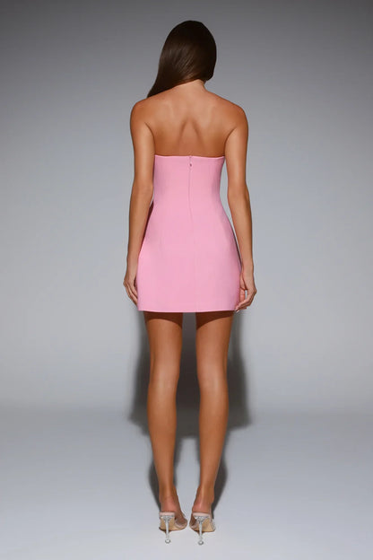 Graceful Spark Strapless Mini Dress Pink
