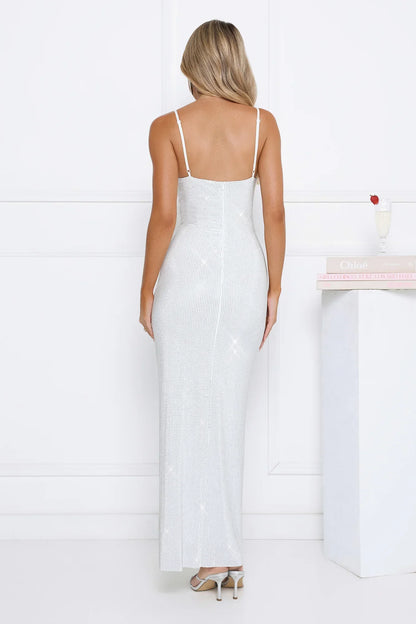 LUXE Diamond Diaries Maxi Dress White