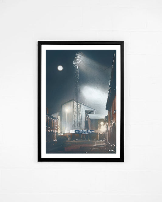 ART OF Derby Baseball Ground by Night Framed Print | DCFC Football Art